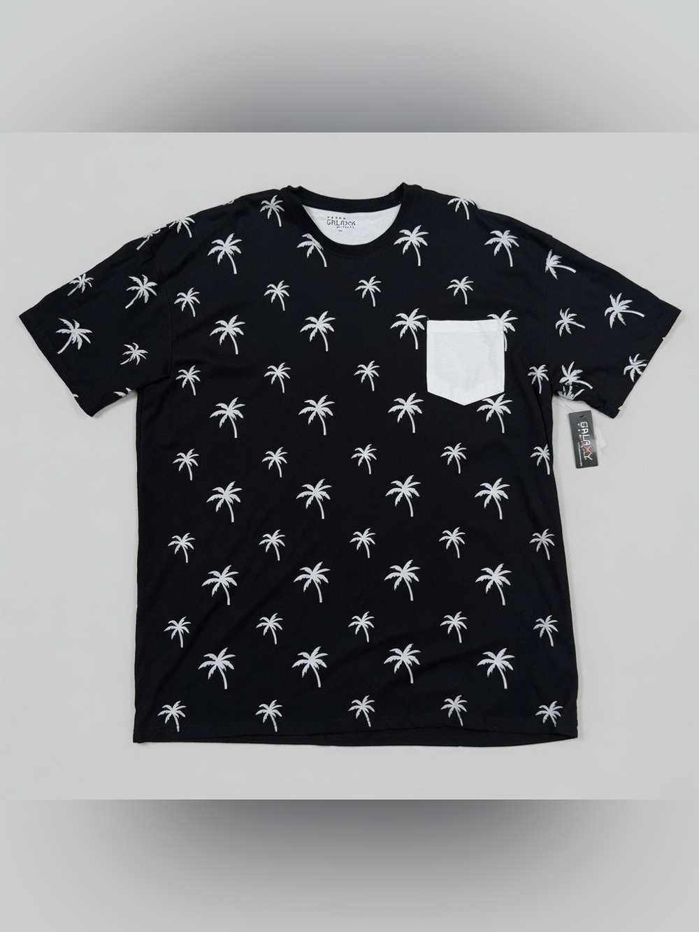 Galaxy by Harvic 5XL Black Palm Tree Print T-Shirt